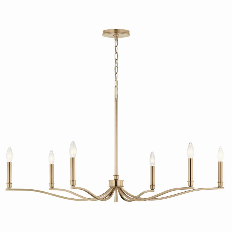 Kichler 52696CPZ Six Light Chandelier, Champagne Bronze