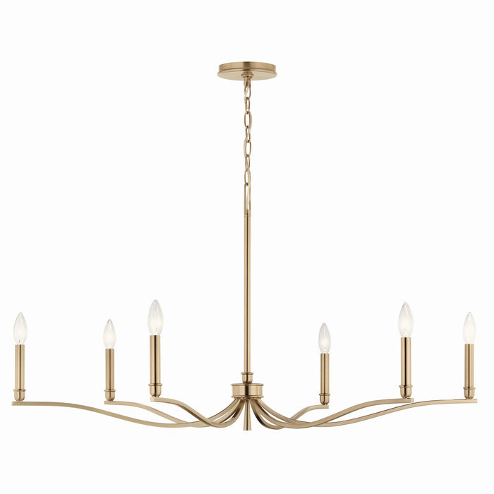 Kichler 52696CPZ Six Light Chandelier, Champagne Bronze