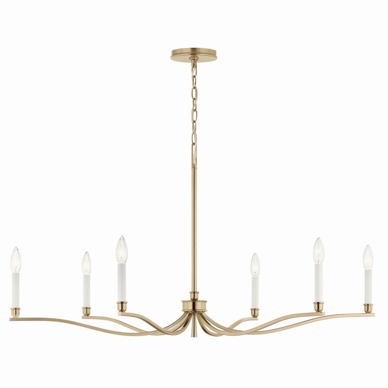 Kichler 52696CPZ Six Light Chandelier, Champagne Bronze