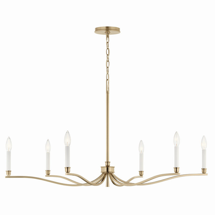 Kichler 52696CPZ Six Light Chandelier, Champagne Bronze
