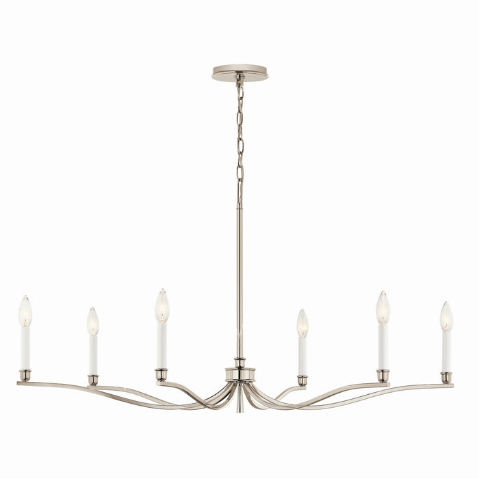 Kichler 52696PN Six Light Chandelier, Polished Nickel