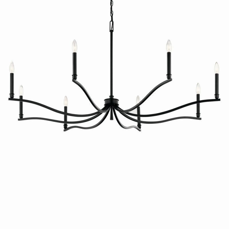 Kichler 52697BK Eight Light Chandelier, Black