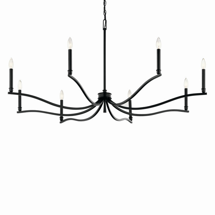 Kichler 52697BK Eight Light Chandelier, Black