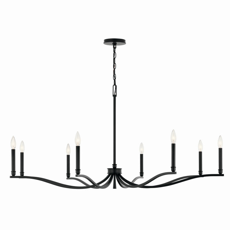 Kichler 52697BK Eight Light Chandelier, Black