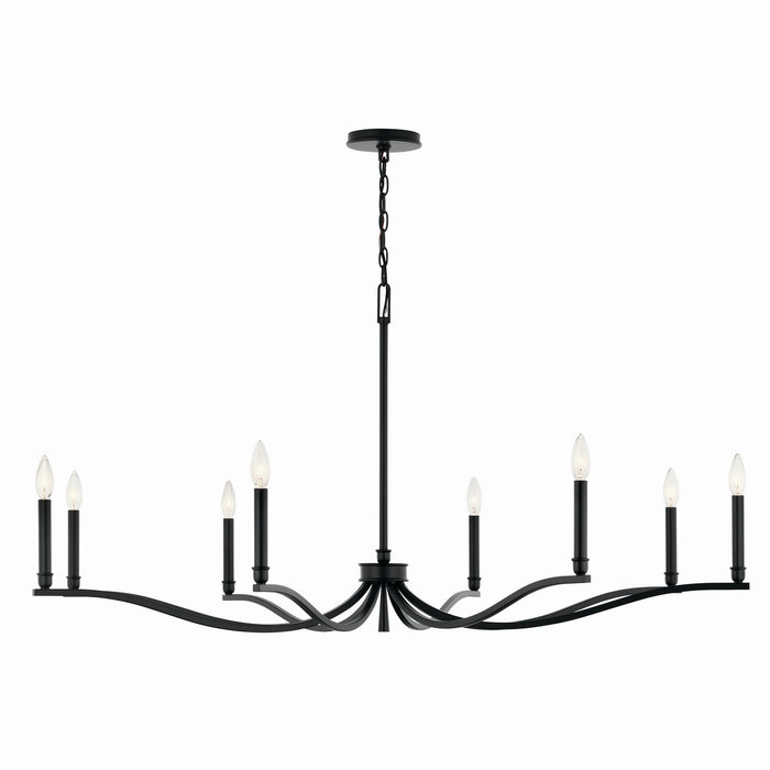 Kichler 52697BK Eight Light Chandelier, Black
