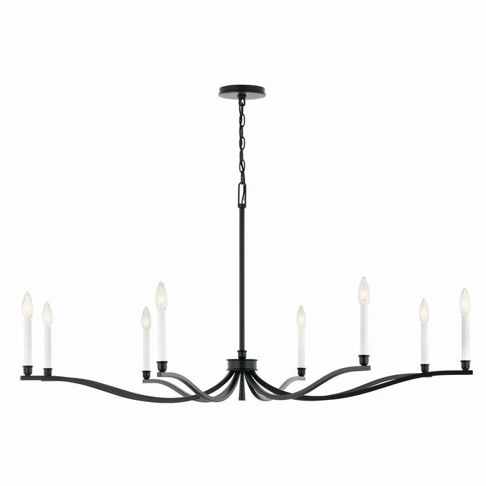 Kichler 52697BK Eight Light Chandelier, Black