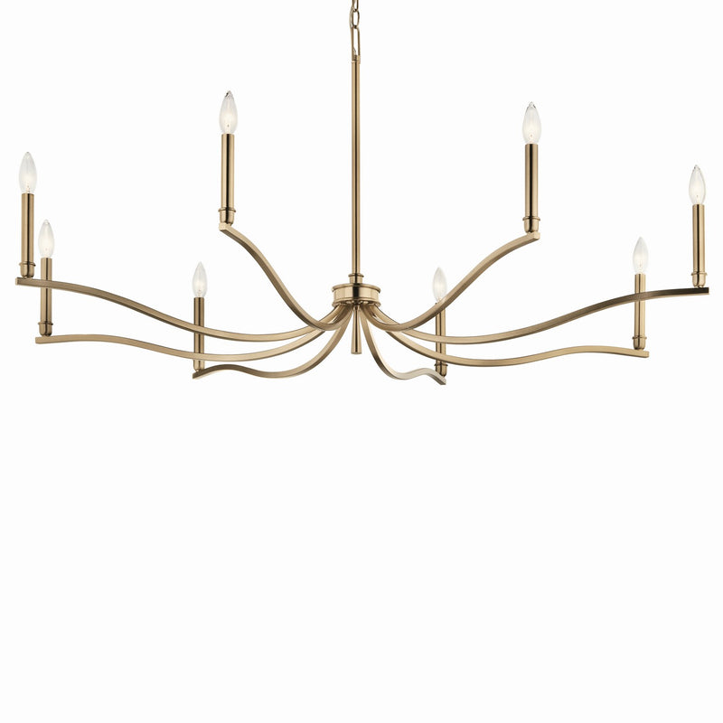 Kichler 52697CPZ Eight Light Chandelier, Champagne Bronze