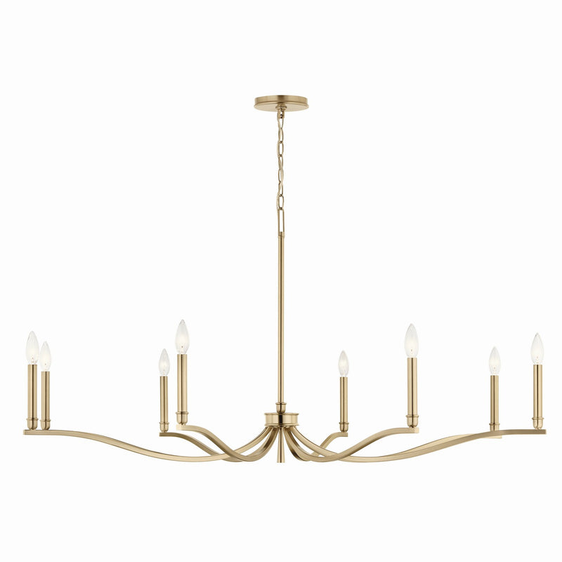 Kichler 52697CPZ Eight Light Chandelier, Champagne Bronze