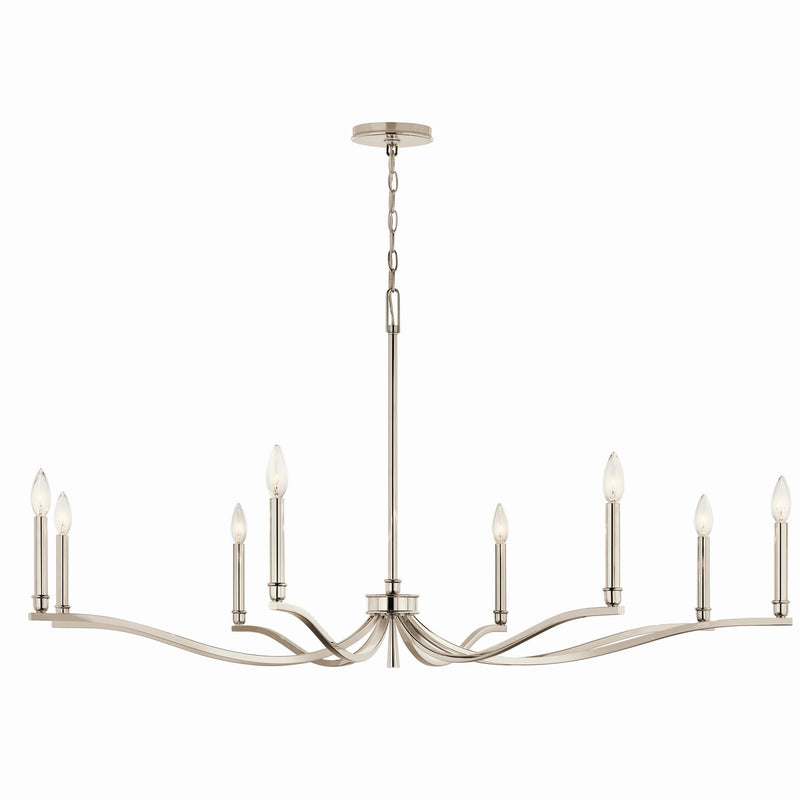 Kichler 52697PN Eight Light Chandelier, Polished Nickel