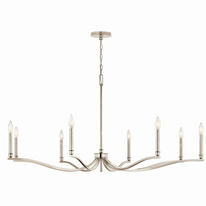 Kichler 52697PN Eight Light Chandelier, Polished Nickel