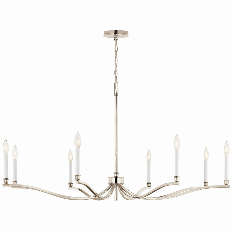 Kichler 52697PN Eight Light Chandelier, Polished Nickel