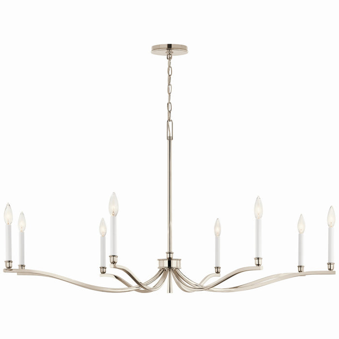 Kichler 52697PN Eight Light Chandelier, Polished Nickel