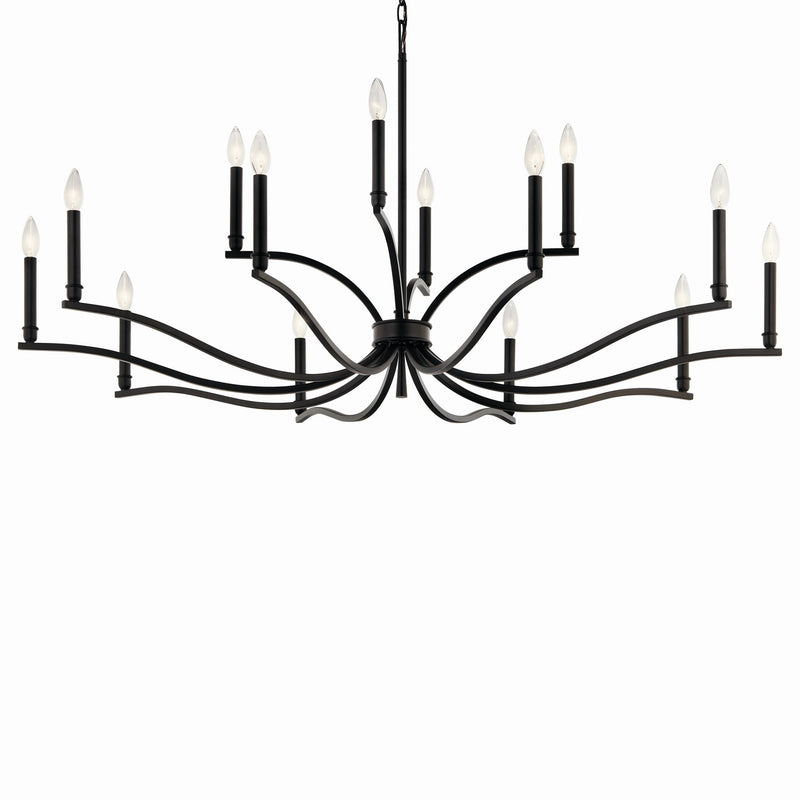 Kichler 52698BK 14 Light Chandelier, Black