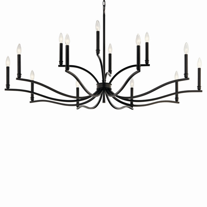 Kichler 52698BK 14 Light Chandelier, Black