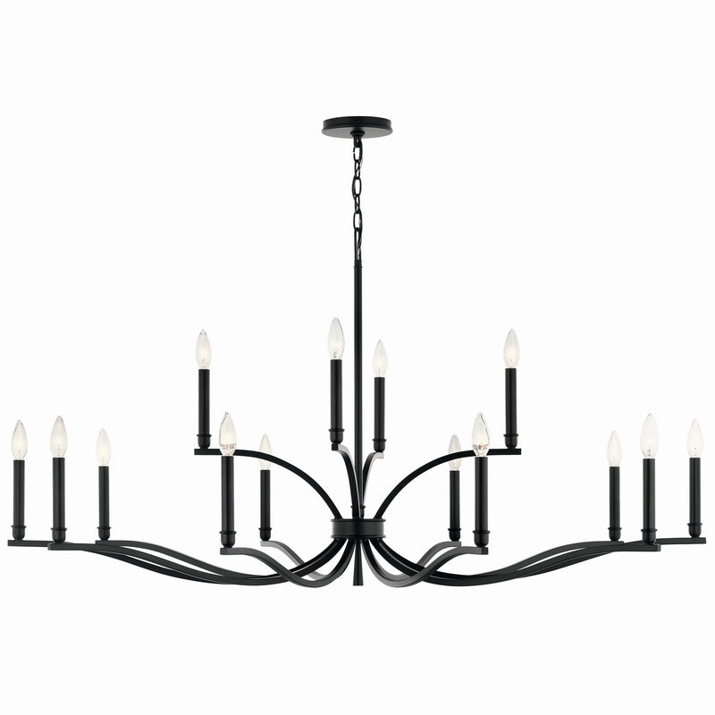 Kichler 52698BK 14 Light Chandelier, Black