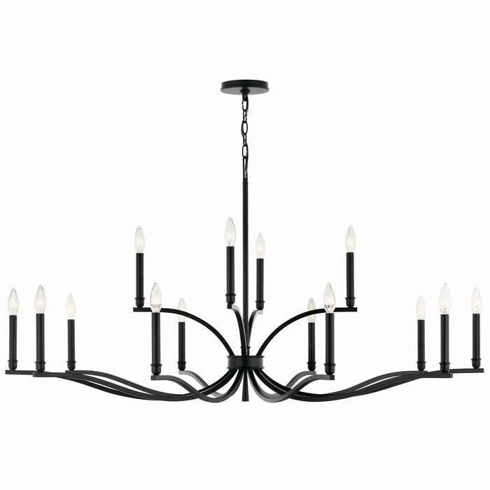 Kichler 52698BK 14 Light Chandelier, Black