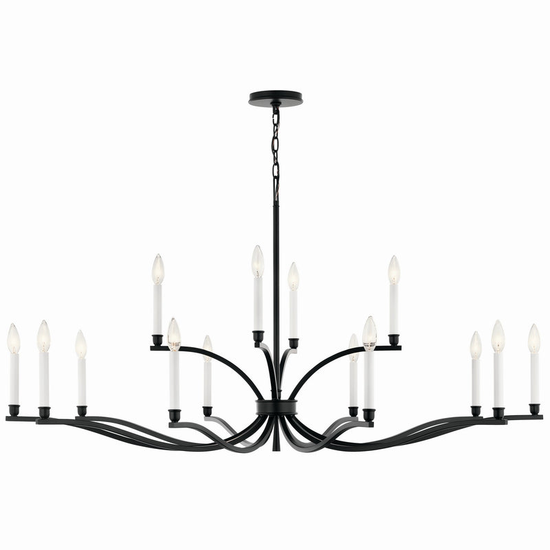 Kichler 52698BK 14 Light Chandelier, Black