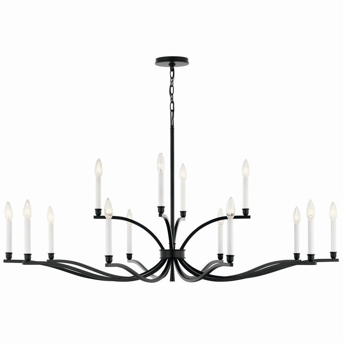Kichler 52698BK 14 Light Chandelier, Black