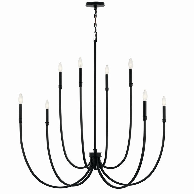 Kichler 52699BK Eight Light Foyer Chandelier, Black