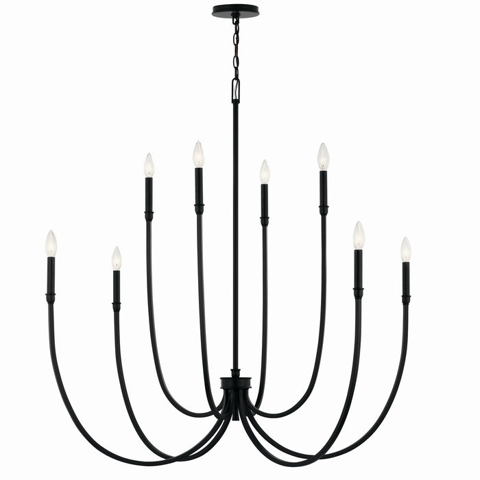 Kichler 52699BK Eight Light Foyer Chandelier, Black