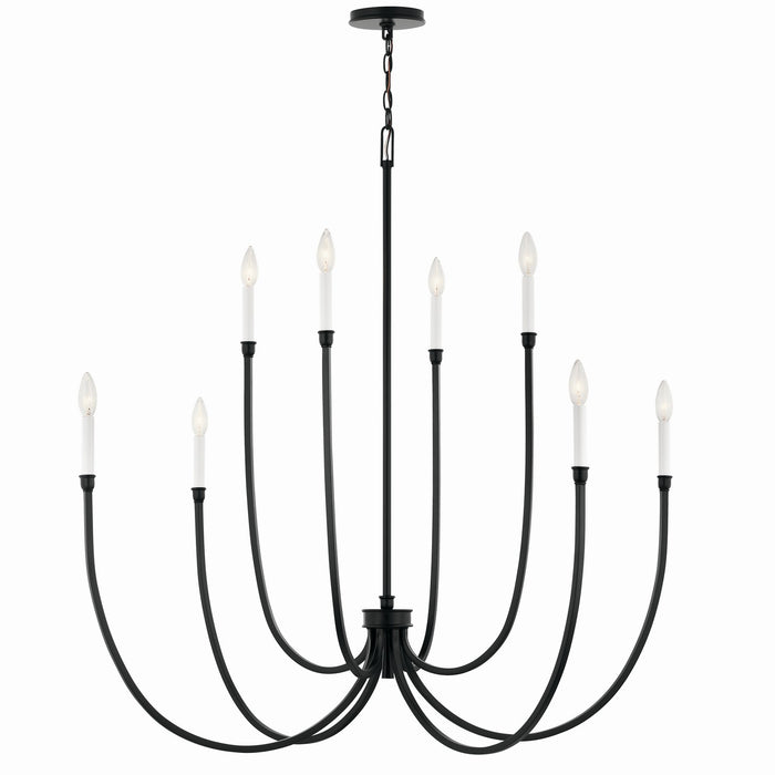 Kichler 52699BK Eight Light Foyer Chandelier, Black