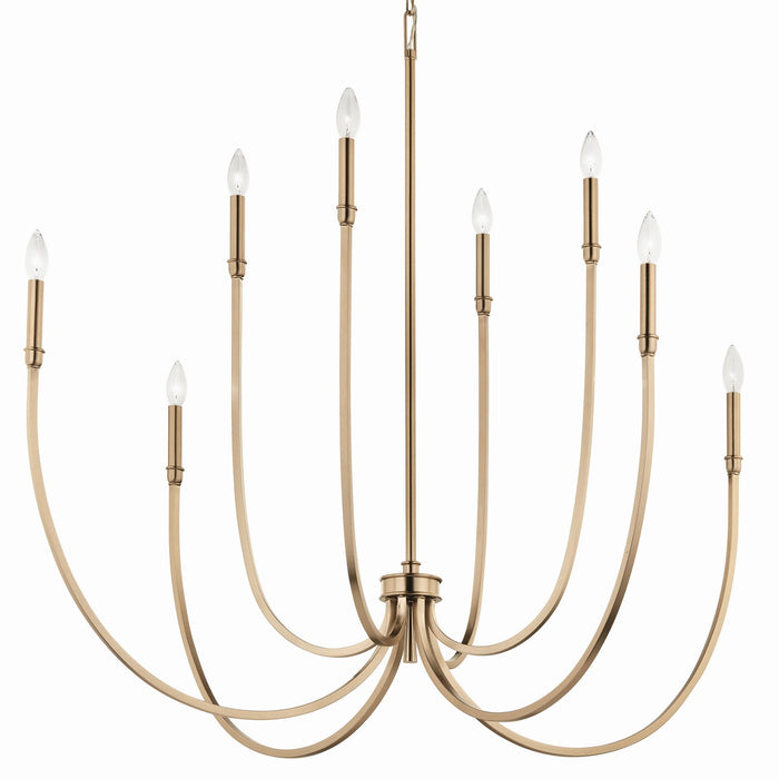 Kichler 52699CPZ Eight Light Foyer Chandelier, Champagne Bronze