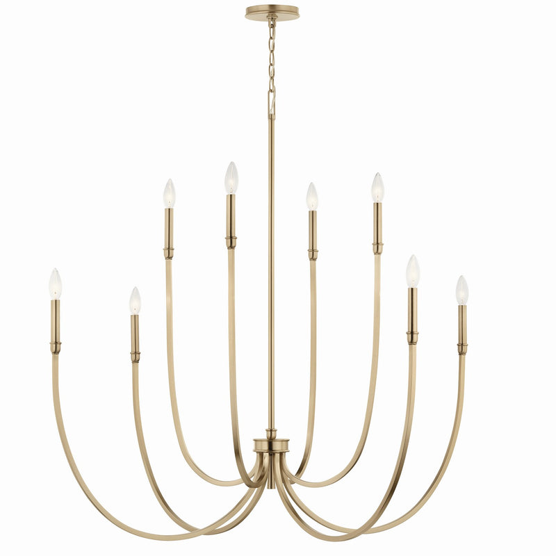 Kichler 52699CPZ Eight Light Foyer Chandelier, Champagne Bronze