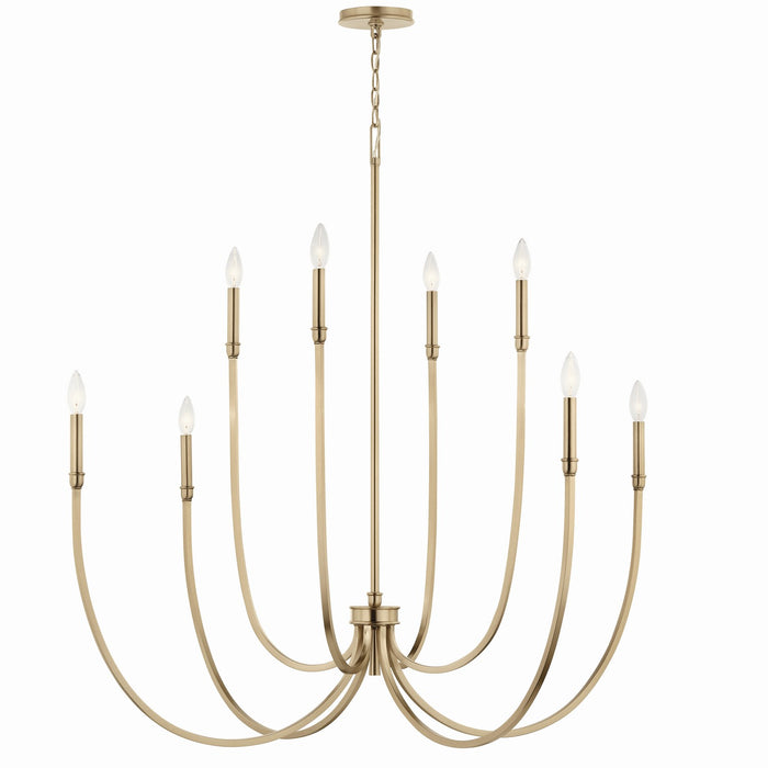 Kichler 52699CPZ Eight Light Foyer Chandelier, Champagne Bronze