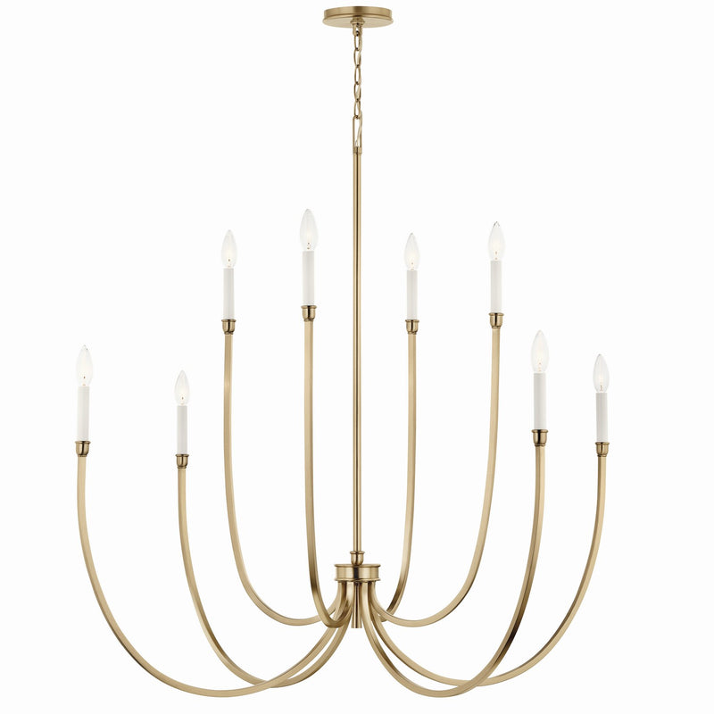 Kichler 52699CPZ Eight Light Foyer Chandelier, Champagne Bronze