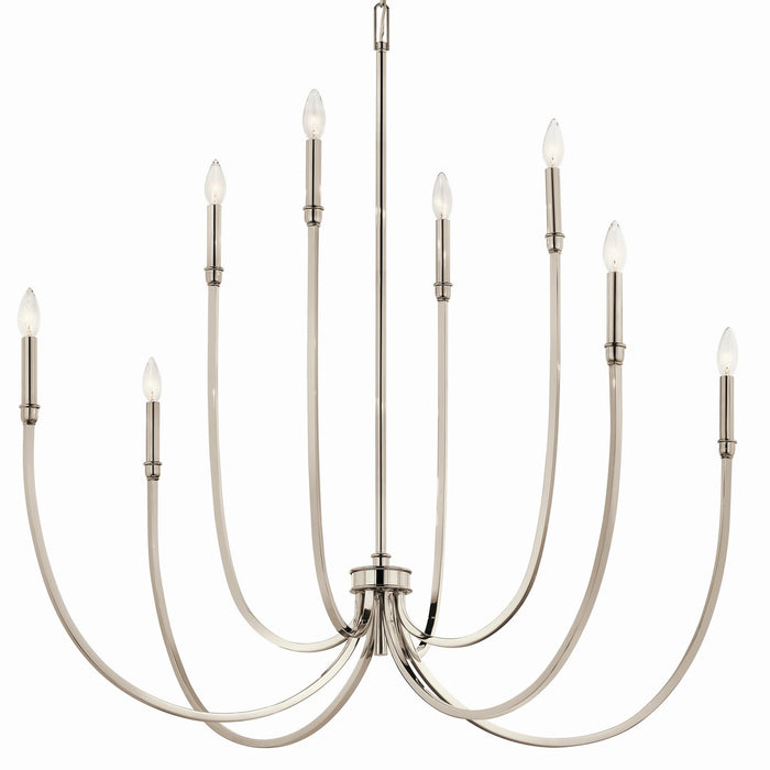 Kichler 52699PN Eight Light Foyer Chandelier, Polished Nickel