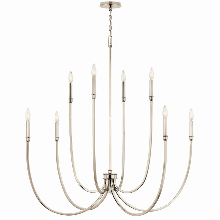 Kichler 52699PN Eight Light Foyer Chandelier, Polished Nickel
