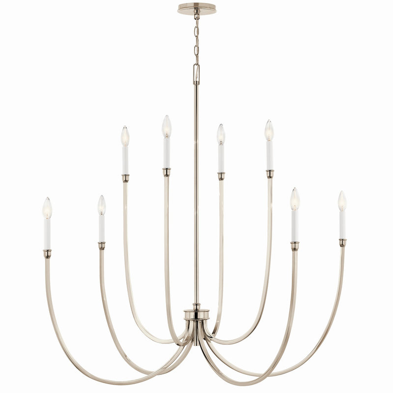 Kichler 52699PN Eight Light Foyer Chandelier, Polished Nickel