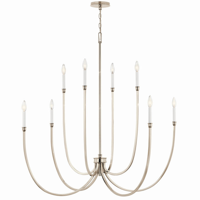 Kichler 52699PN Eight Light Foyer Chandelier, Polished Nickel