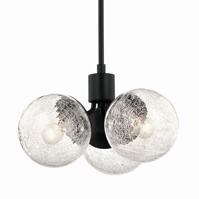 Kichler 52700BK Three Light Chandelier/Semi Flush, Black