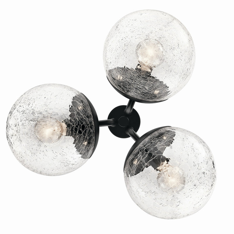 Kichler 52700BK Three Light Chandelier/Semi Flush, Black