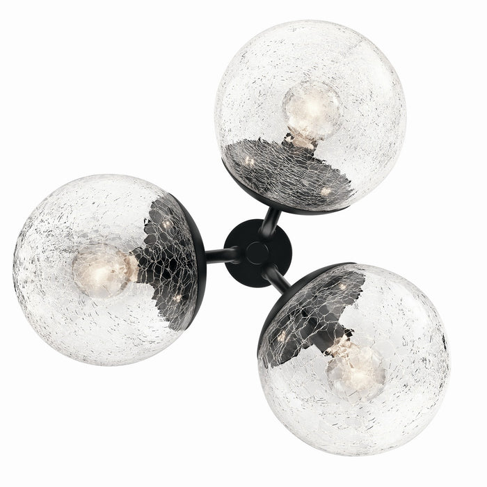 Kichler 52700BK Three Light Chandelier/Semi Flush, Black