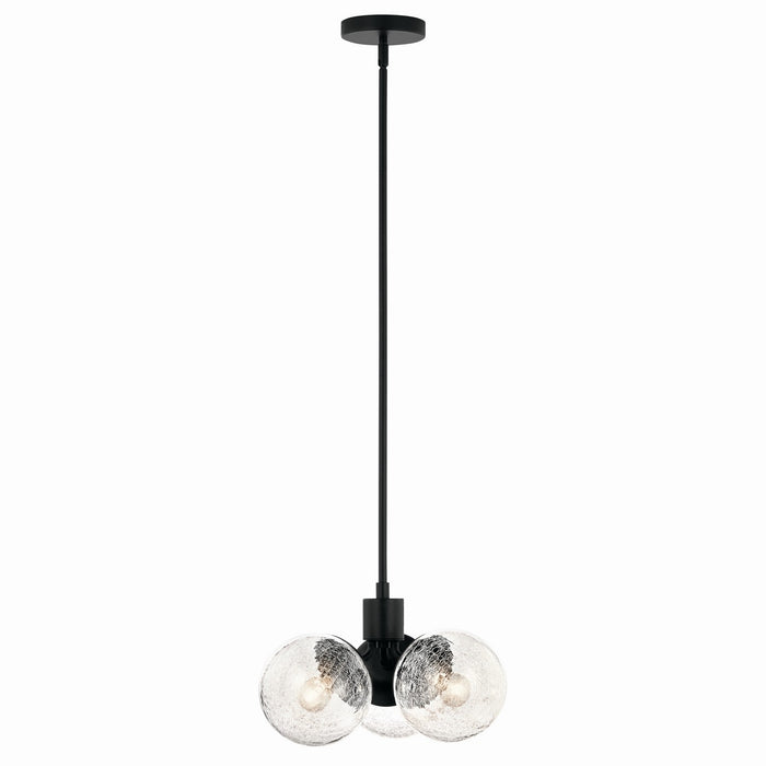 Kichler 52700BK Three Light Chandelier/Semi Flush, Black