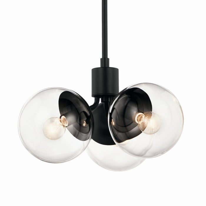 Kichler 52700BKCLR Three Light Chandelier/Semi Flush, Black