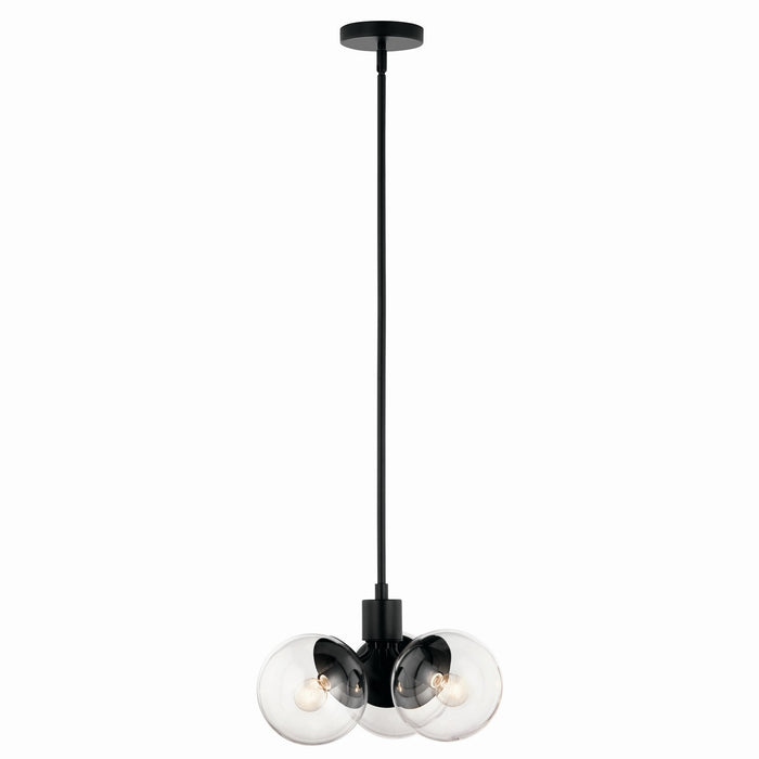 Kichler 52700BKCLR Three Light Chandelier/Semi Flush, Black