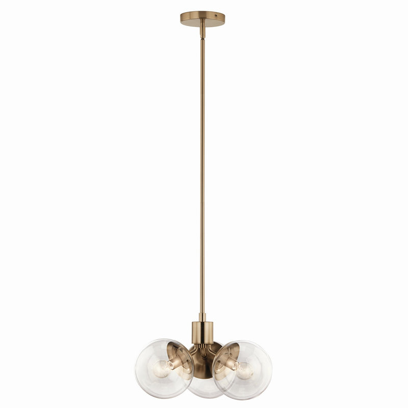 Kichler 52700CPZCLR Three Light Chandelier/Semi Flush, Champagne Bronze