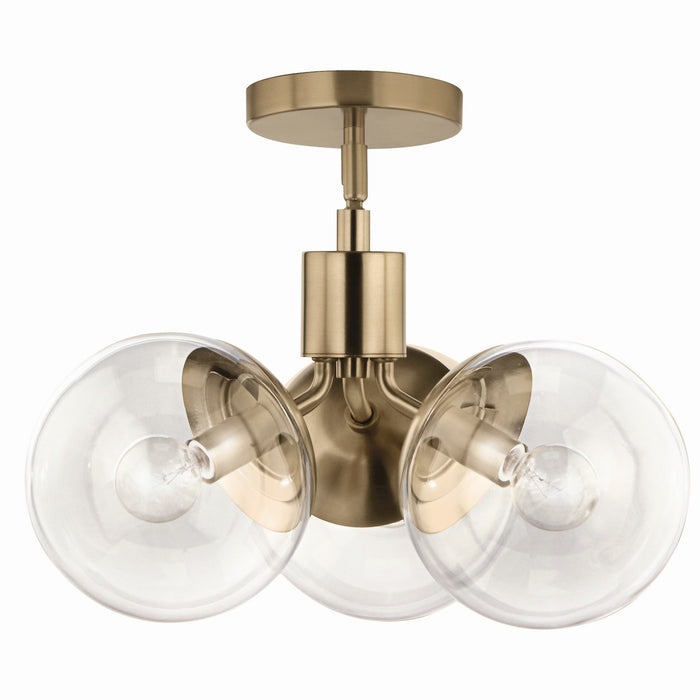 Kichler 52700CPZCLR Three Light Chandelier/Semi Flush, Champagne Bronze