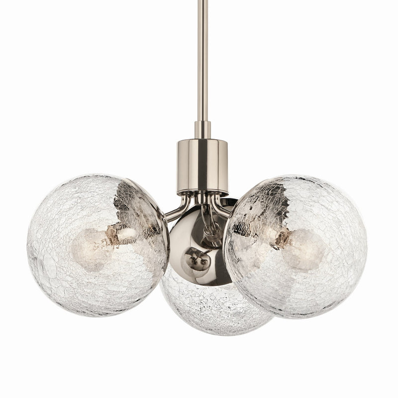 Kichler 52700PN Three Light Chandelier/Semi Flush, Polished Nickel