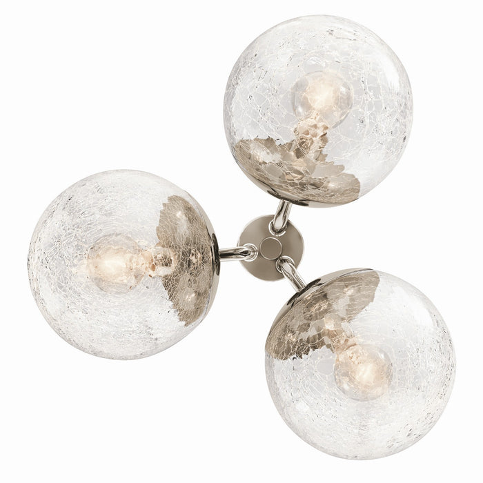 Kichler 52700PN Three Light Chandelier/Semi Flush, Polished Nickel