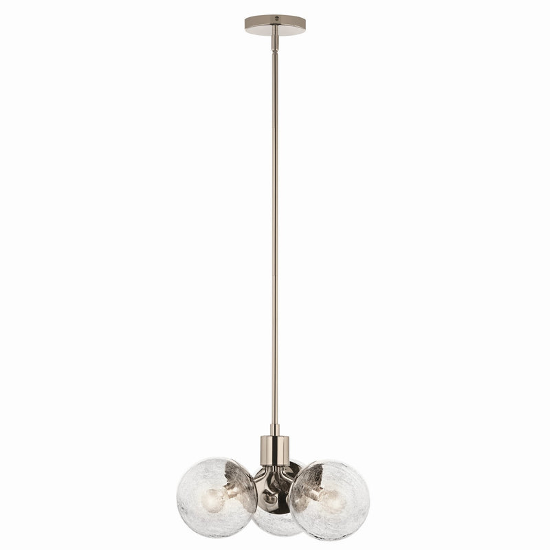 Kichler 52700PN Three Light Chandelier/Semi Flush, Polished Nickel