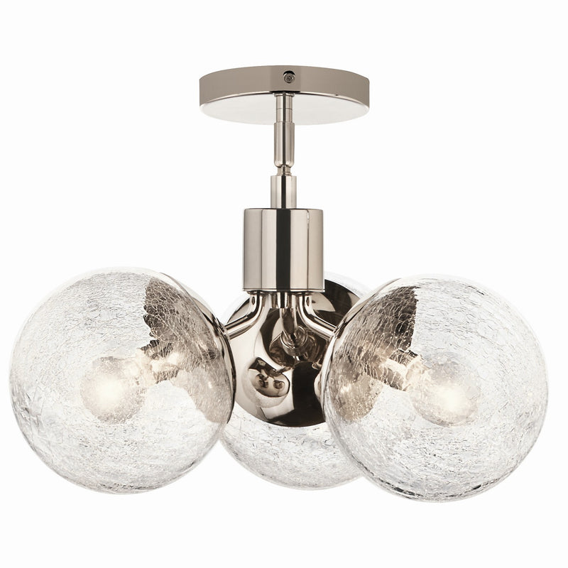 Kichler 52700PN Three Light Chandelier/Semi Flush, Polished Nickel