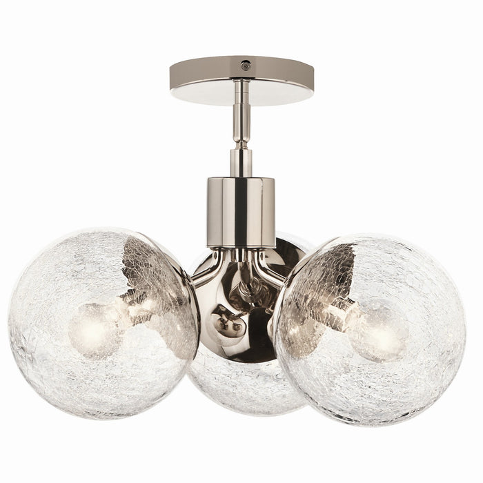 Kichler 52700PN Three Light Chandelier/Semi Flush, Polished Nickel
