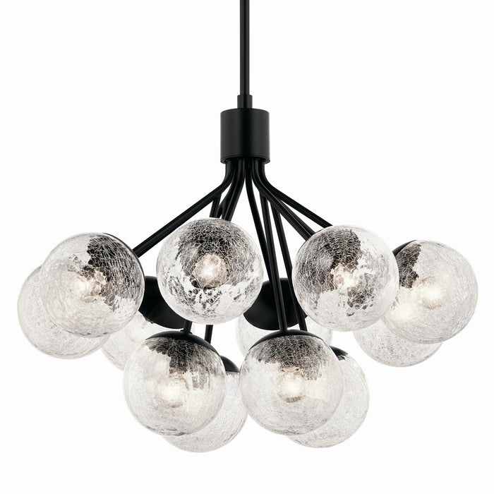 Kichler 52701BK 12 Light Chandelier Convertible, Black