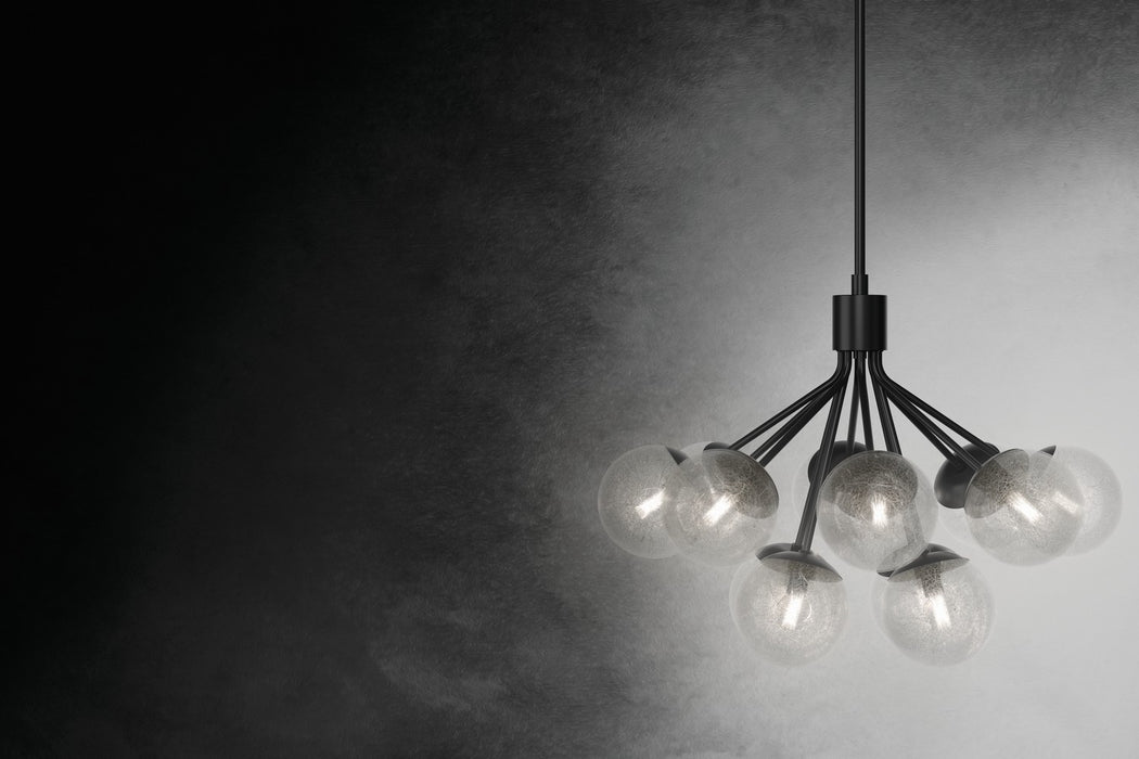 Kichler 52701BK 12 Light Chandelier Convertible, Black
