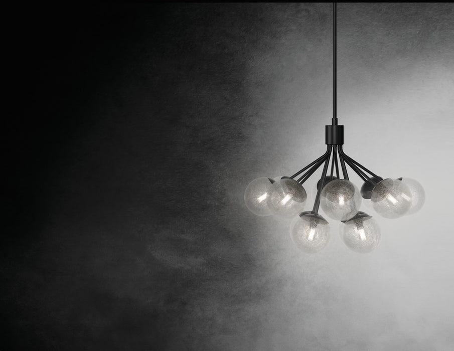 Kichler 52701BK 12 Light Chandelier Convertible, Black