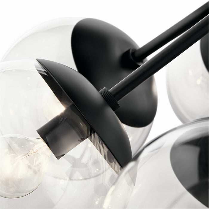 Kichler 52701BKCLR 12 Light Chandelier Convertible, Black